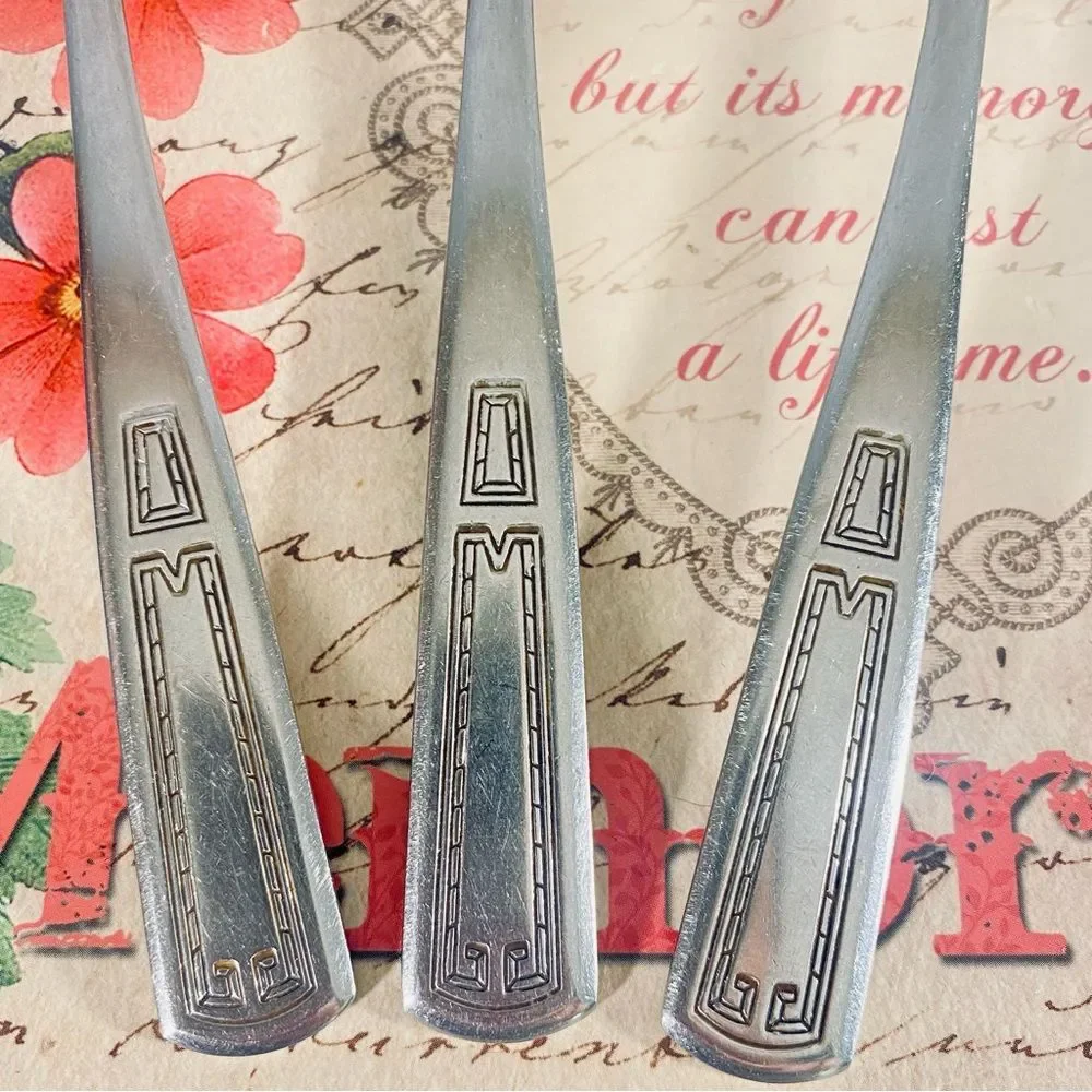 Vintage Lady Hibbard Stainless Steel Tablespoons 3 Piece Replacements Set